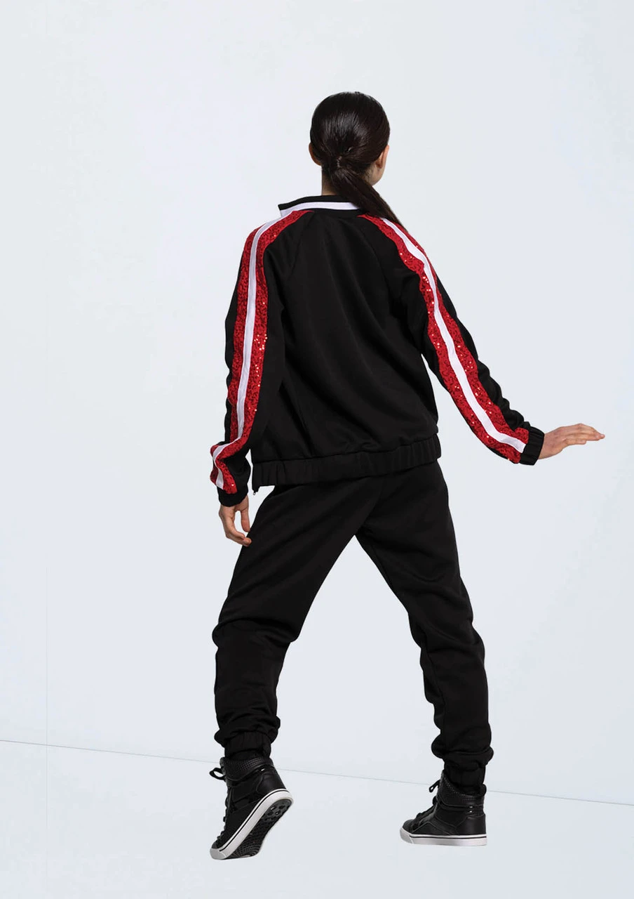 Weissman Sequin Striped Track Jacket - Image 2