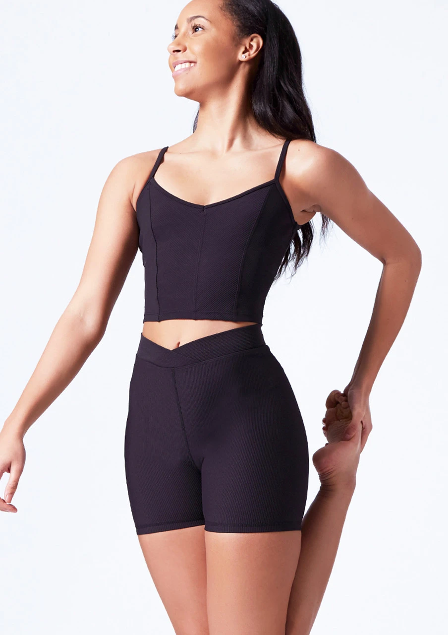 Mirella V Neck Chevron Cropped Camisole Top - Image 7